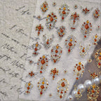 Vintage Gold Gemstone Nail Stickers for DIY Manicure MS898