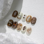 Vintage Grid Nail Art Sticker 5D Embossed Checked Print Sticker Decals TS3346