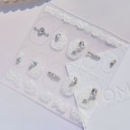 Vintage Lace Rhinestone Nail Stickers – Pre-Arranged Self-Adhesive Nail Gems MD025