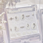 Vintage Lace Rhinestone Nail Stickers – Pre-Arranged Self-Adhesive Nail Gems MD025