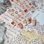 Vintage Love Story 3D Nail Stickers - Retro Romantic Steampunk Decals TS4169