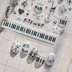 Vintage Music Note & Cat Nail Stickers 5826