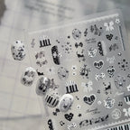 Vintage Music Note & Cat Nail Stickers