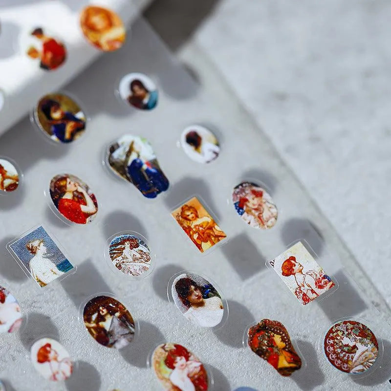  Vintage Nail Art Stickers Adhesive Portrait Sticker Decals 