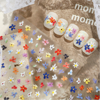 Vintage Oil Painting Floral Nail Art Stickers - Cottagecore Wildflower Decals