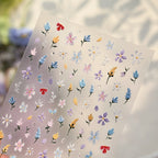 Vintage Oil Painting Floral Nail Art Stickers - Cottagecore Wildflower Decals