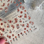 Vintage Rose Nail Art Stickers Adhesive Embossed Sticker Decals DIY Manicure Accessories to2583