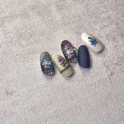 Vintage Rose Nail Art Stickers Adhesive Embossed Sticker Decals DIY Manicure Accessories to2583