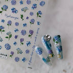 Violet Flower Nail Art Stickers Adhesive Slider Hydrangea Sticker Decals TS2751