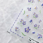 Violets Nail Art Stickers 3D Adhesive Sliders Gillyflower Sticker Decals TS2954