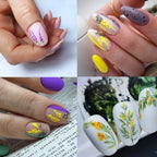 Watercolor Floral Nail Water Decals | Tulip Lavender Flower Slider Stickers