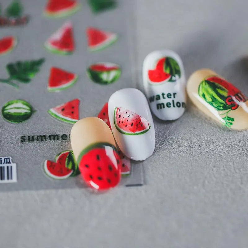 Watermelon Nail Art Stickers Summer Fruit Adhesive Sticker Decals TS753