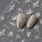 White Butterfly Nail Art Stickers Adhesive Embossed Sticker Decals TL126
