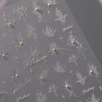 White Butterfly Nail Art Stickers Adhesive Embossed Sticker Decals TL126