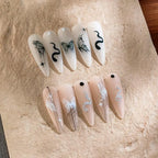White Butterfly Nail Art Stickers Adhesive Slider Snake Sticker Decals MN333