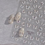 White Butterfly Nail Sticker 3D Adhesive Decals