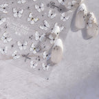 White Butterfly Nail Sticker 3D Adhesive Decals
