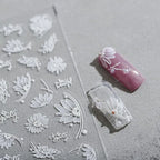 White Daisy Nail Art Stickers Adhesive Flower Sticker Decals TS1810