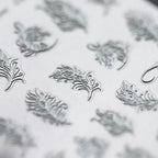 White Feather Nail Art Stickers 3D Feather Adhesive Sticker Decals TS256