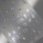 White Floral Nail Art Stickers Adhesive Sliders Blossoming Flowers With Pearls Sticker Decals TL092