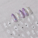 White Flower Nail Art Sticker 5D Bridal Rhinestones Nail Sticker Decals 