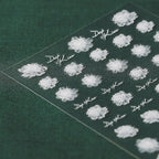 White Flower Nail Art Stickers Adhesive Lace Floral 3D Adhesive Decals TS148