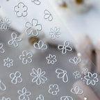 White Flower Nail Art Stickers Hollow Floral Adhesive Sticker Decals TS1572