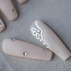 White Flower Nail Art Stickers Hollow Floral Adhesive Sticker Decals TS1572