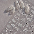 White Lace Bow Nail Art Stickers Adhesive Embossed Sticker Decals 