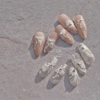 White Lace Bow Nail Art Stickers Adhesive Embossed Sticker Decals 