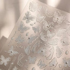 White Lace Nail Art Stickers Embossed Butterfly Nail Sticker Decals TL175
