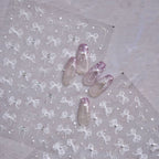 White Lace Nail Art Stickers Lace Bow Pearl Wedding Sticker Decals