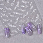 White Lace Nail Art Stickers Lace Bow Pearl Wedding Sticker Decals