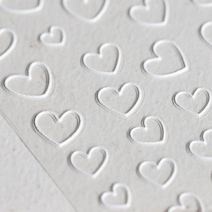 White Love Nail Art Stickers Adhesive Embossed Love Heart Sticker Decals TS694 - Nail MAD