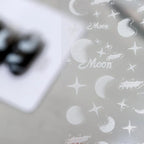 White Moon Nail Art Stickers Adhesive Star Moon 3D Sticker Decals TS1056