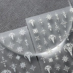 White Nail Art Stickers Adhesive Slider Embossed Vines Sticker Decals TS2397