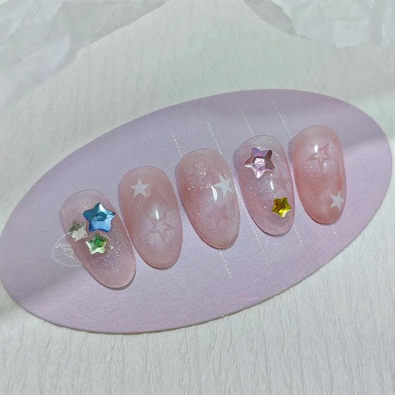 White Nail Art Stickers Adhesive Slider Stars Butterfly Sticker Decals FS033