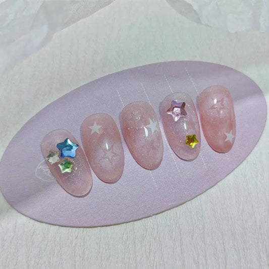 White Nail Art Stickers Adhesive Slider Stars Butterfly Sticker Decals FS033
