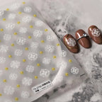 White Nail Art Stickers Adhesive Slider Vintage Pattern Sticker Decals TS2731