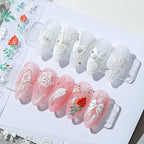 White Rose Nail Art Stickers Bridal Lace Adhesive Sticker Decals TS1135