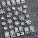 White Snowflake Nail Art Stickers Winter Snow Adhesive Sticker Decals TS380