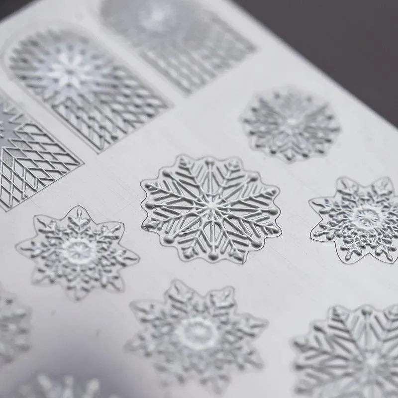 White Snowflake Nail Art Stickers Winter Snow Adhesive Sticker Decals TS380