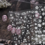 White Snowflake & Star Nail Art Stickers | Music Notes Decals
