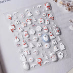 Winter Nail Art Stickers Adhesive Embossed Snowflake Tree Sticker Decals to4586