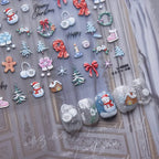 Winter Nail Art Stickers Adhesive Embossed Snowflake Tree Sticker Decals to4586