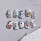 Winter Nail Art Stickers Adhesive Embossed Snowflake Tree Sticker Decals to4586