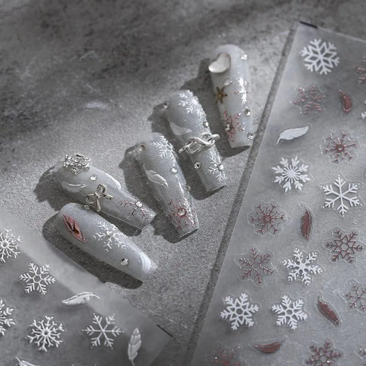Winter Nail Art Stickers Snowflake Adhesive Sticker Decals M049