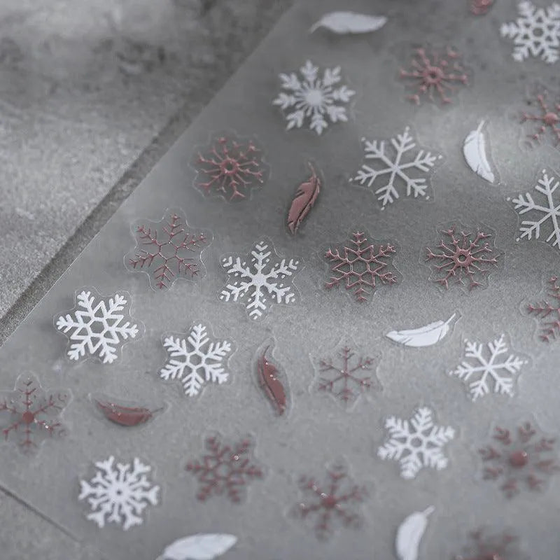 Winter Nail Art Stickers Snowflake Adhesive Sticker Decals M049