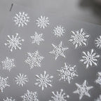 Winter Snow Nail Art Stickers Adhesive Slider White Snowflake Sticker Decals TS1867