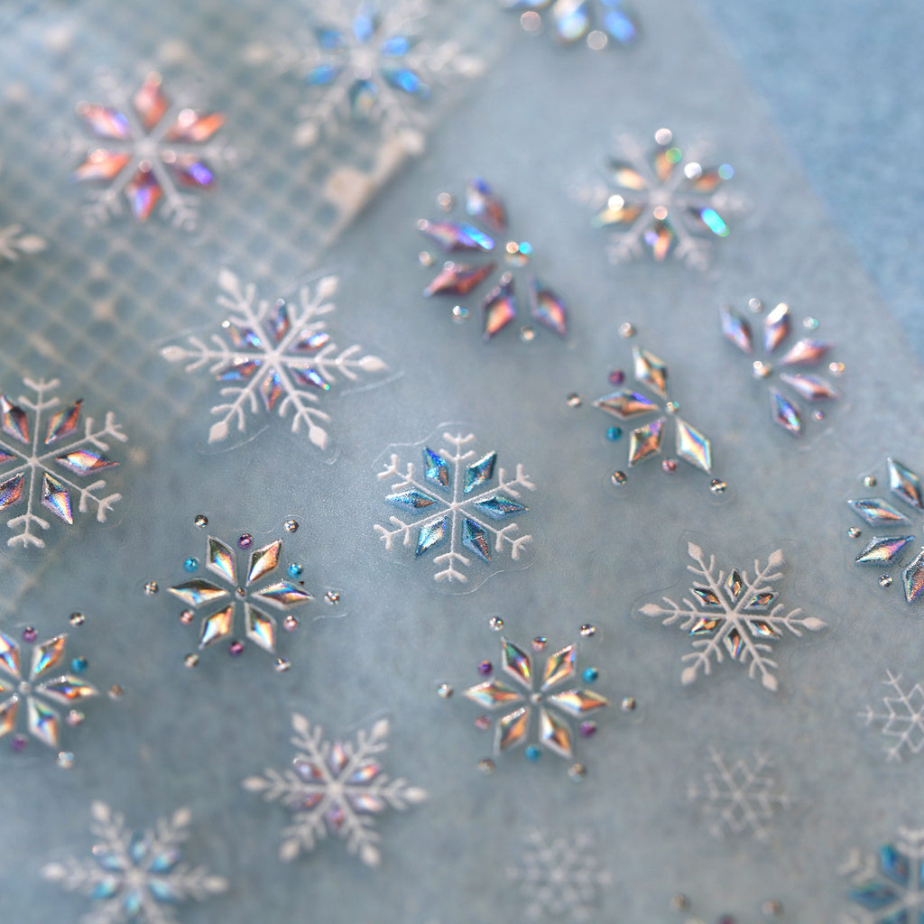 Winter Snowflake Nail Stickers Holographic Christmas Bow Reindeer Decals 1504
